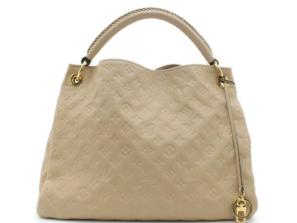 LOUIS VUITTON Artsy Hobo Bag Empreinte Dune Brown Cream